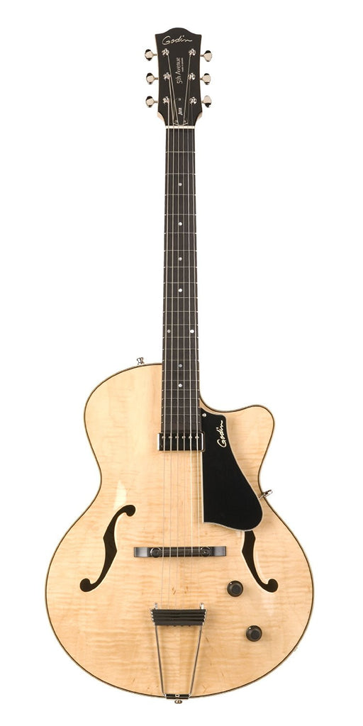 Godin 5th Avenue Jazz Arch Top w/ Tric Case - Jazz Natural Flame AAA High Gloss