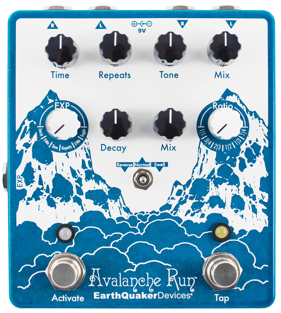 EARTHQUAKER DEVICES AVALANCHE RUN  V2 STEREO DELAY & REVERB WITH TAP TEMPO ***CLEARANCE***
