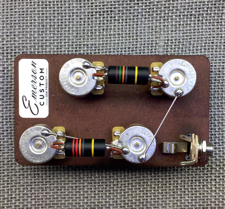 EMERSON CUSTOM LP-BB-LONG LES PAUL LONG SHAFT PRE-WIRED ASSEMBLY (BUMBLEBEE CAPS) ($109 USD)