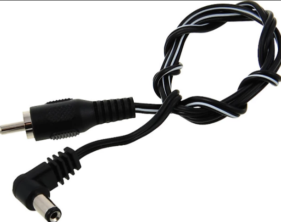 CIOKS 1050-LN TYPE 1 / 5.5 & 2.1MM / DC-PLUG / CENTRE NEGATIVE / L SHAPE /12MM BARREL, 50CM (BLACK)