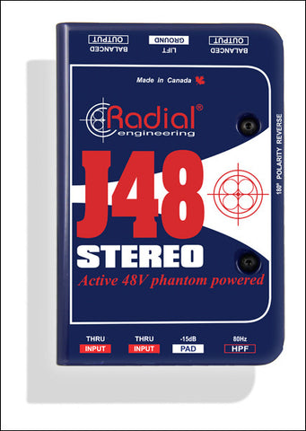 Radial J48 Stereo Phantom Powered Active Direct Box