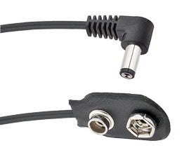 Voodoo Lab 9V Battery Snap and 2.1mm RIght Angle Barrel DC Cable