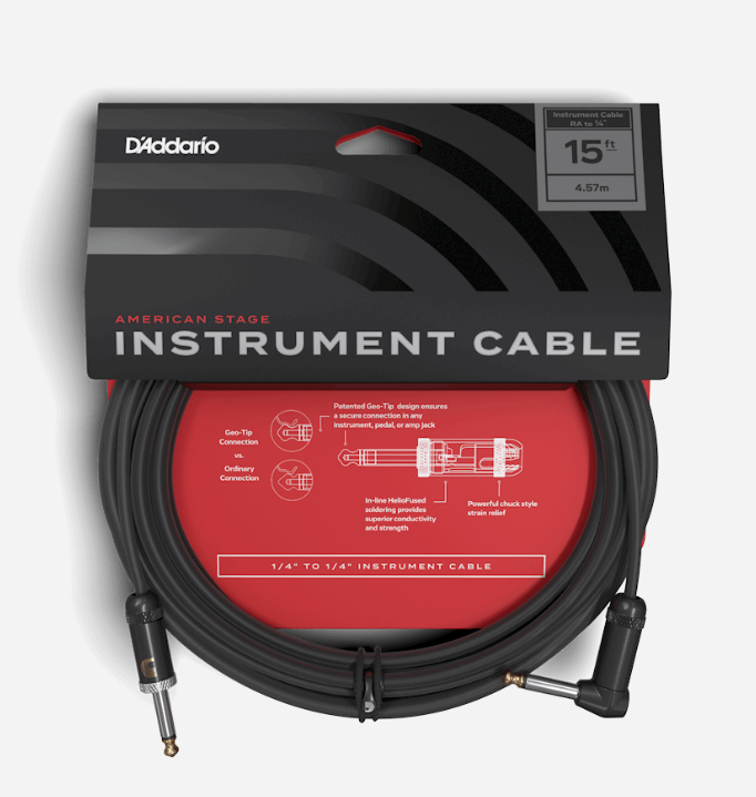 PLANET WAVES AMSG-15 AMERICAN STAGE INSTRUMENT CABLE (STRAIGHT TO STRAIGHT) - 15'