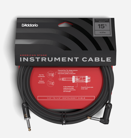 PLANET WAVES AMSG-15 AMERICAN STAGE INSTRUMENT CABLE (STRAIGHT TO STRAIGHT) - 15'