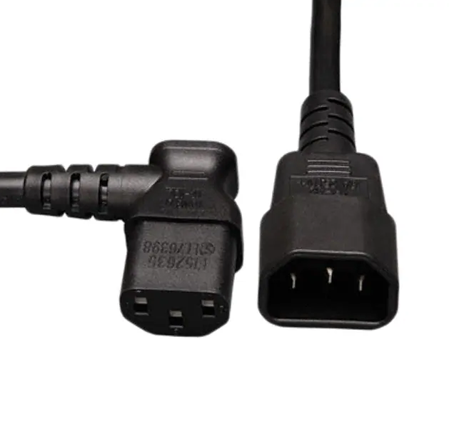 IEC COUPLING CABLE M-F 18AWG C14 TO C13RA 2 FT. BLACK