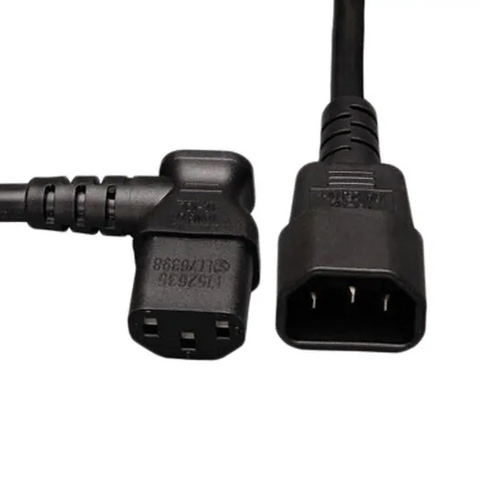 IEC COUPLING CABLE M-F 18AWG C14 TO C13RA 2 FT. BLACK
