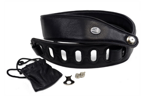 Levy's PC17LX 2.5" Garment Leather Guitar Strap w/ Foam Padding - Black