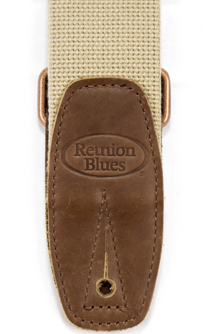 Reunion Blues Merino Wool Guitar Strap - Beige w/ Brown Leather Ends