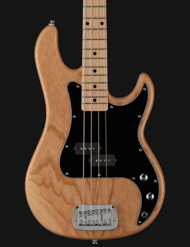 G&L TRIBUTE LB-100 BASS (NATURAL GLOSS/ASH/3-PLY BLACK PG/MAPLE BOARD/VINTAGE TINT GLOSS/1XSPLIT ALNICO) - CASE NOT INCL.