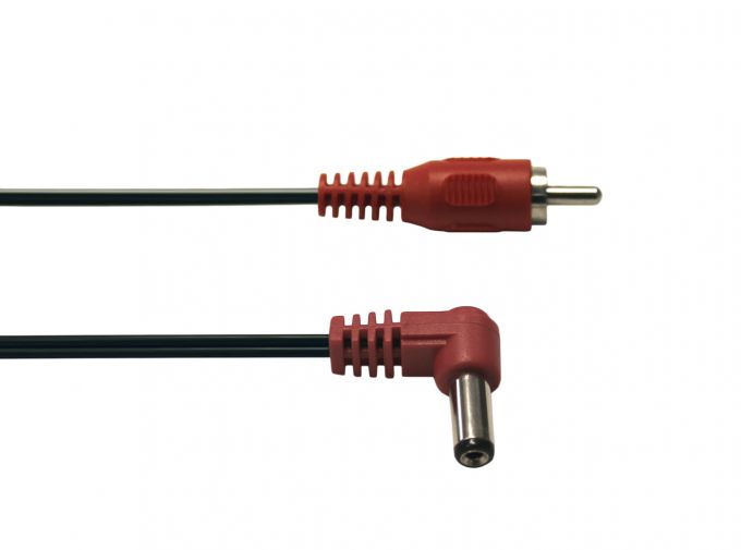 CIOKS 2050-LN TYPE 2 / 5.5 & 2.1MM / DC-PLUG / CENTRE POSITIVE / L SHAPE / 50CM (RED) / LONG BARREL