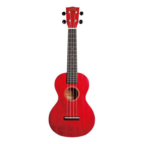 Mahalo Hano Series Concert Ukulele w/ Bag - Transparent Red